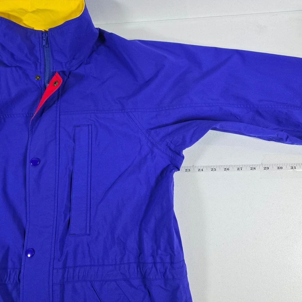 VTG Eddie Bauer Gore Tex Mens Jacket‎ Blue Yellow Red Size S Outdoor Outfitter